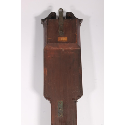 281 - H. Gardner and Co. of Glasgow mahogany stick barometer, early 19th century, the swan neck pediment o... 