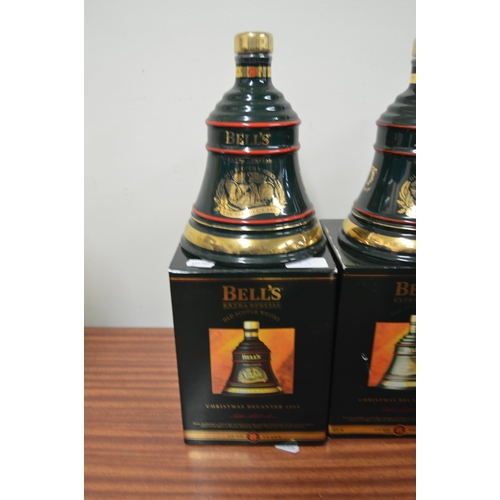 43 - Three Bell's whisky christmas decanters with contents, 1992, 1994, 1995, with Bell's whisky The Prin... 