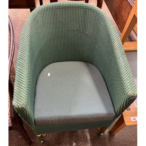 624 - Vintage Lloyd Loom blue bedroom chair