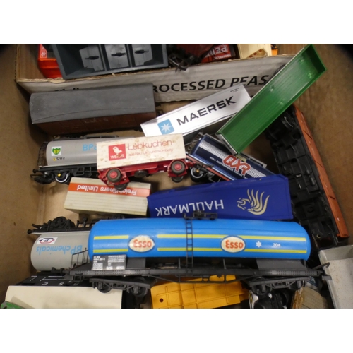 14 - Two cartons containing assorted OO gauge locos and rolling stock to include tankers, coaches, Railfr... 