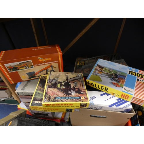 28 - Large collection of model railway accessories to include buildings, track, boxed Hornby R950 Master ... 