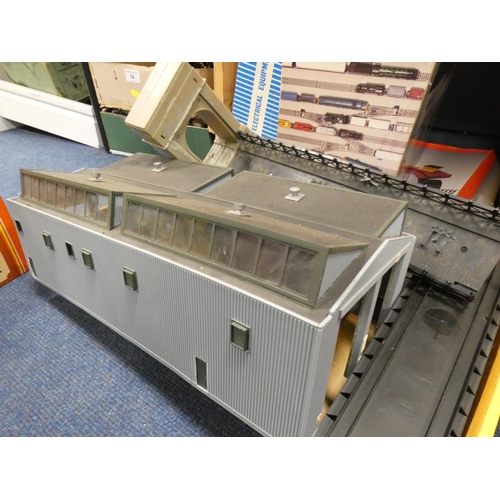 28 - Large collection of model railway accessories to include buildings, track, boxed Hornby R950 Master ... 