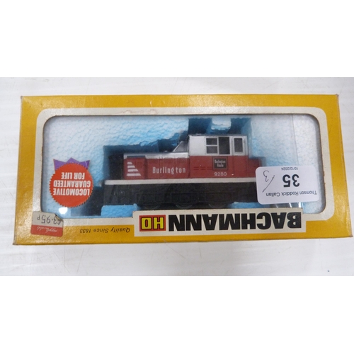 35 - Bachmann OO gauge Rock Island electric loco, Bachmann OO gauge diesel 0-6-0 Switcher Burlington loco... 