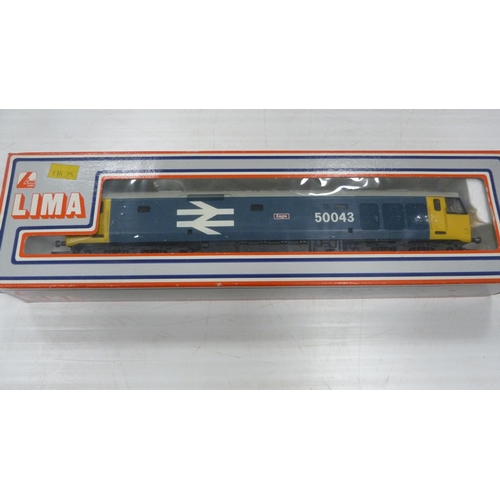 38 - Four Lima OO gauge models to include Class 87 electric loco 'City of London', Class 50 diesel loco '... 