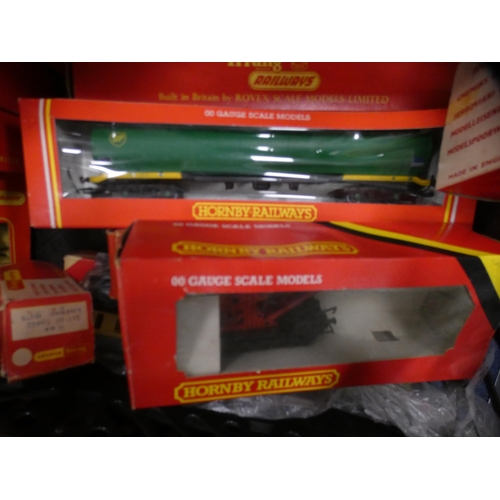 42 - Two cartons containing assorted OO gauge locos, rolling stock, buildings and accessories to include ... 