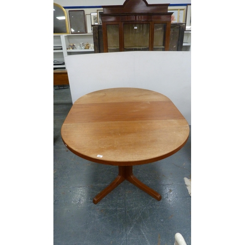 480 - Mid Century teak extending dining table with additional leaf, in the manner of Nils Jonsson of Swede... 