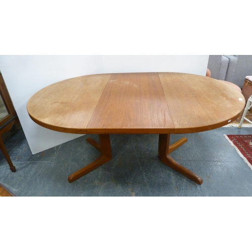 480 - Mid Century teak extending dining table with additional leaf, in the manner of Nils Jonsson of Swede... 