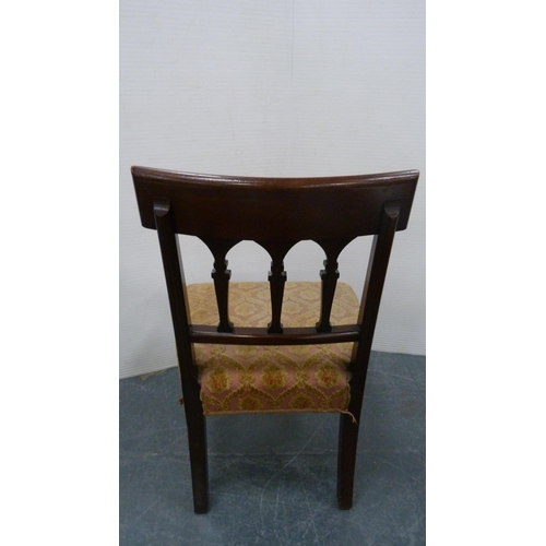 484 - 19th century mahogany blade-back chair on square tapering supports.