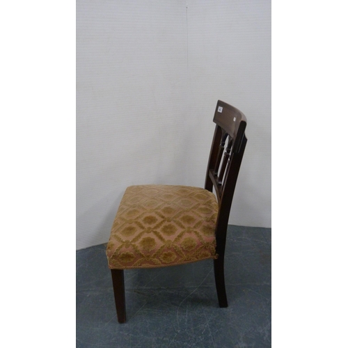 484 - 19th century mahogany blade-back chair on square tapering supports.