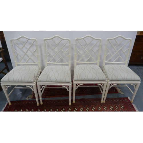 487 - Set of four modern Cockpen-style cream-painted side chairs.