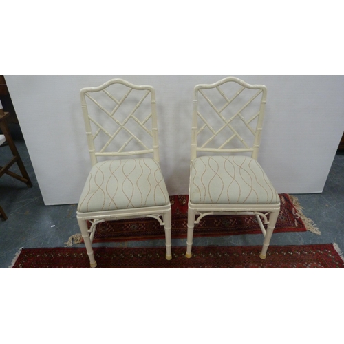 487 - Set of four modern Cockpen-style cream-painted side chairs.