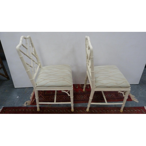 487 - Set of four modern Cockpen-style cream-painted side chairs.