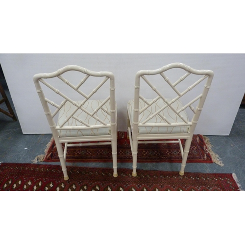 487 - Set of four modern Cockpen-style cream-painted side chairs.