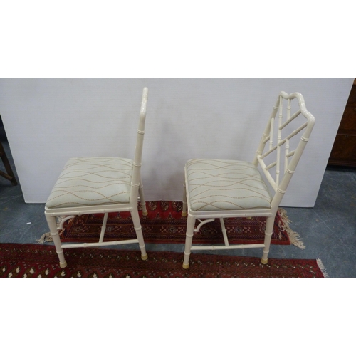 487 - Set of four modern Cockpen-style cream-painted side chairs.