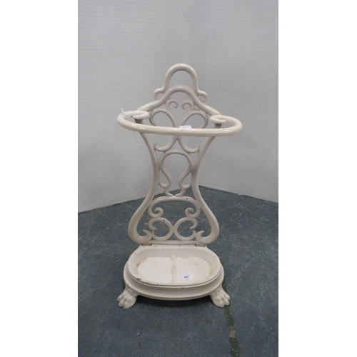 497 - Cast metal stick stand, 65cm high.