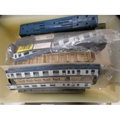 5 - Three cartons containing OO and HO gauge rolling stock, loco kits and parts to include Penn Line HO ... 