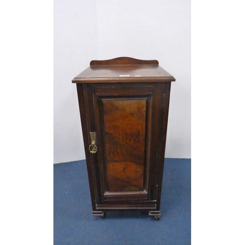 503 - Late Victorian mahogany and rosewood veneered bedside cabinet, 80cm high.