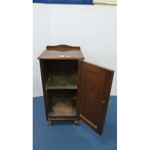 503 - Late Victorian mahogany and rosewood veneered bedside cabinet, 80cm high.