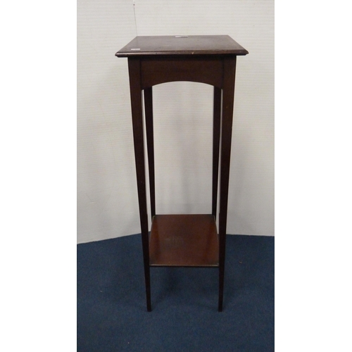 504 - Edwardian mahogany inlaid jardinière stand, 108cm high.