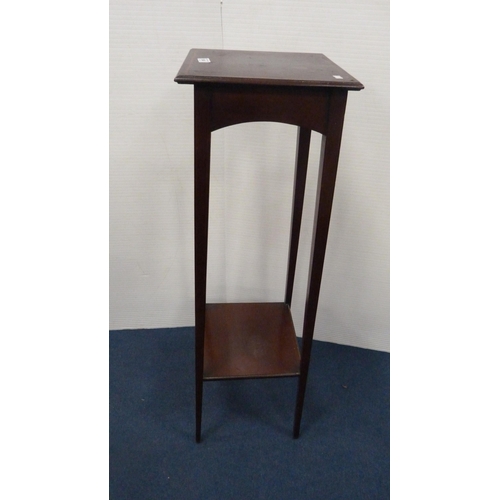 504 - Edwardian mahogany inlaid jardinière stand, 108cm high.