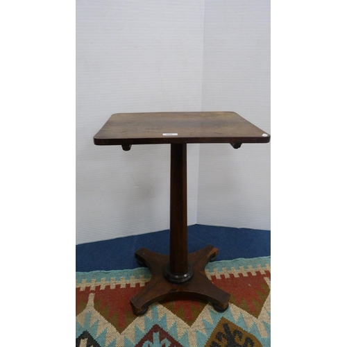 507 - Early Victorian rosewood side table, on tapering octagonal base, 67cm high.