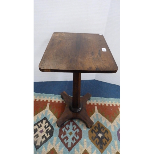 507 - Early Victorian rosewood side table, on tapering octagonal base, 67cm high.