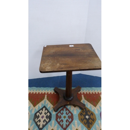 507 - Early Victorian rosewood side table, on tapering octagonal base, 67cm high.