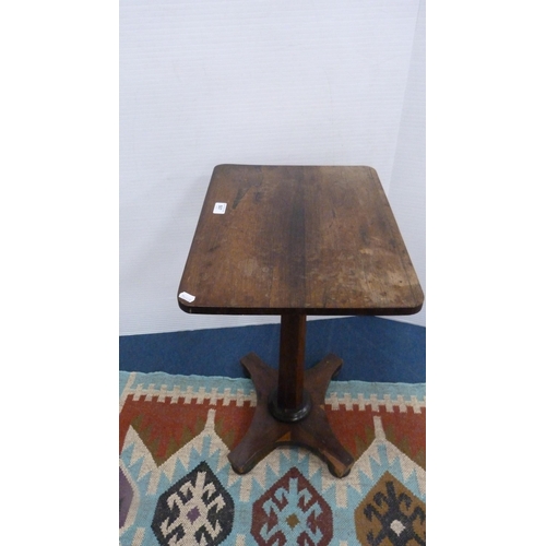 507 - Early Victorian rosewood side table, on tapering octagonal base, 67cm high.