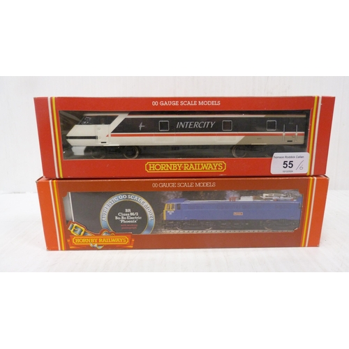 55 - Hornby OO gauge R.240 BR Class 91 electric loco, R.802 BR Class 47 diesel Intercity loco, two R.863 ... 