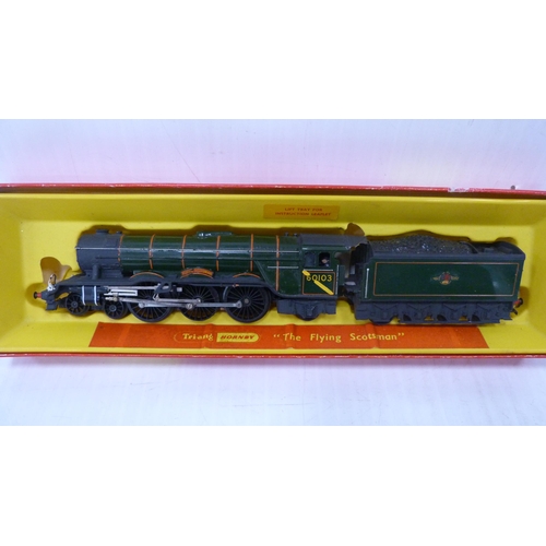 59 - Hornby OO gauge R.832 Princess class loco 'Princess Elizabeth', and two Tri-ang OO gauge 60103 Flyin... 