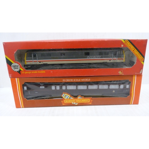 62 - Carton containing OO gauge locos and rolling stock to include Hornby R.451 The Queen's Coach BR The ... 