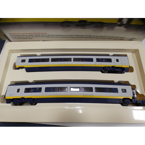 7 - Bachmann OO gauge 158 DMU two-car set, Hornby OO gauge Eurostar first class divisible passenger salo... 