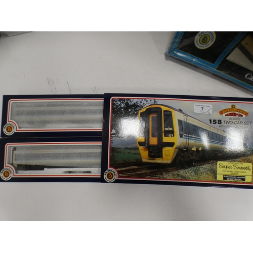 7 - Bachmann OO gauge 158 DMU two-car set, Hornby OO gauge Eurostar first class divisible passenger salo... 