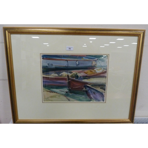 76 - BreanFishing boatsSigned and dated '87, watercolour.