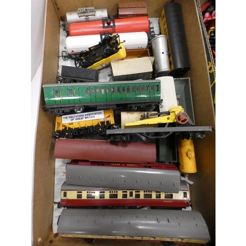 14 - Two cartons containing assorted OO gauge locos and rolling stock to include tankers, coaches, Railfr... 