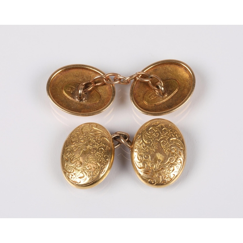 55A - Pair of gents 15ct gold cufflinks6.4g