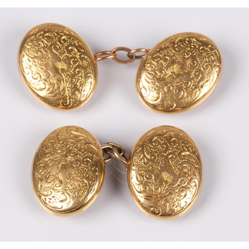 55A - Pair of gents 15ct gold cufflinks6.4g