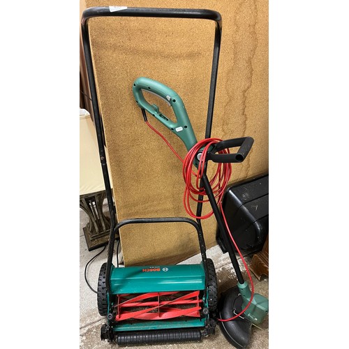 639 - Bosch push mower and Bosch strimmer