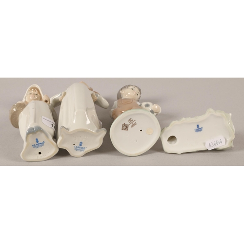 18 - Three Lladro figurines and a Nao figure(4)