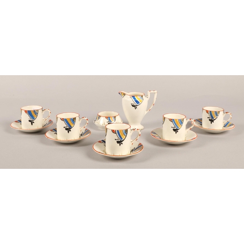 23 - Crown Ducal Art Deco style five person coffee set