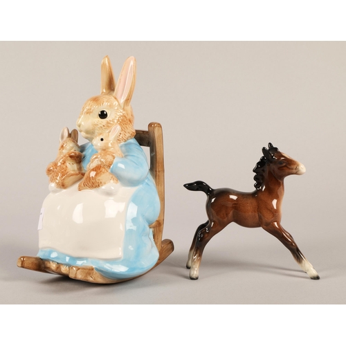 26 - Border Fine Arts Mrs. Rabbit ceramic money bank, and a Beswick foal