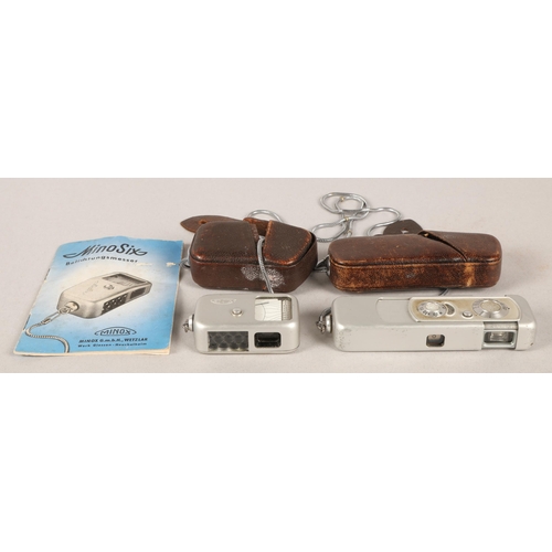 45 - Minox miniature camera with light meter, both in leather cases