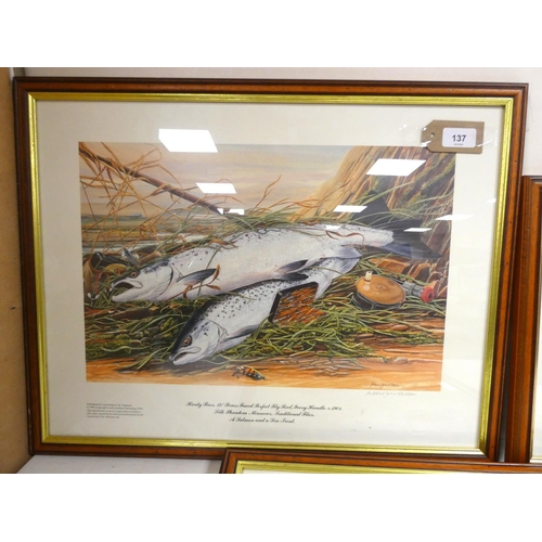 137 - SEDDON ANDREW JOHN.  Three ltd. ed. col. prints of fishing flies & an angling subject.... 