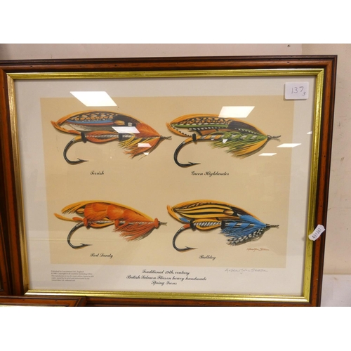 137 - SEDDON ANDREW JOHN.  Three ltd. ed. col. prints of fishing flies & an angling subject.... 