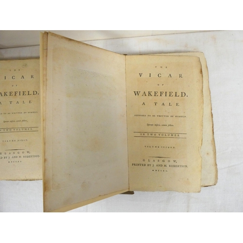 93 - (GOLDSMITH OLIVER).  The Vicar of Wakefield. 2 vols. Eng. frontis. & titles. Orig, brds, neatly ... 