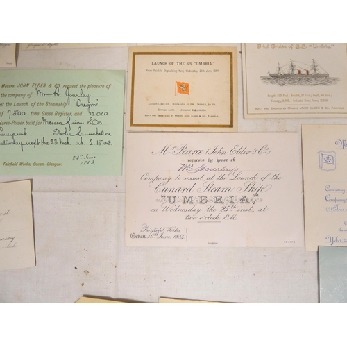 97 - COLLECTION OF INVTATION CARDS, GLASGOW & SHIPPING INTEREST.  Approx. 100 litho & letterpress... 