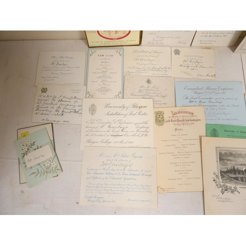 97 - COLLECTION OF INVTATION CARDS, GLASGOW & SHIPPING INTEREST.  Approx. 100 litho & letterpress... 