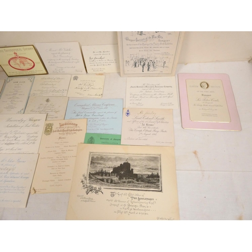 97 - COLLECTION OF INVTATION CARDS, GLASGOW & SHIPPING INTEREST.  Approx. 100 litho & letterpress... 