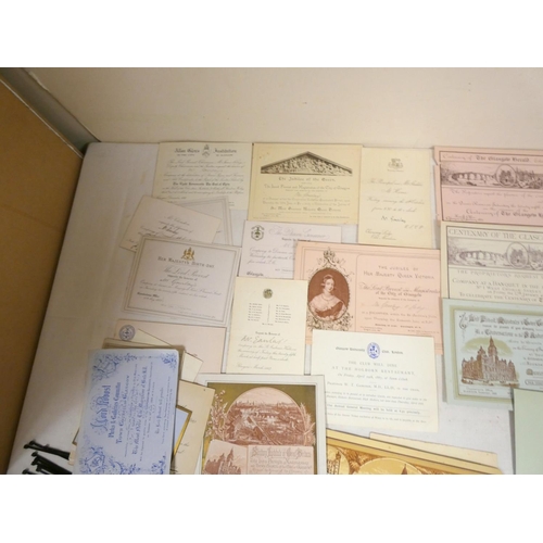 97 - COLLECTION OF INVTATION CARDS, GLASGOW & SHIPPING INTEREST.  Approx. 100 litho & letterpress... 