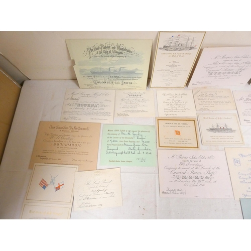 97 - COLLECTION OF INVTATION CARDS, GLASGOW & SHIPPING INTEREST.  Approx. 100 litho & letterpress... 